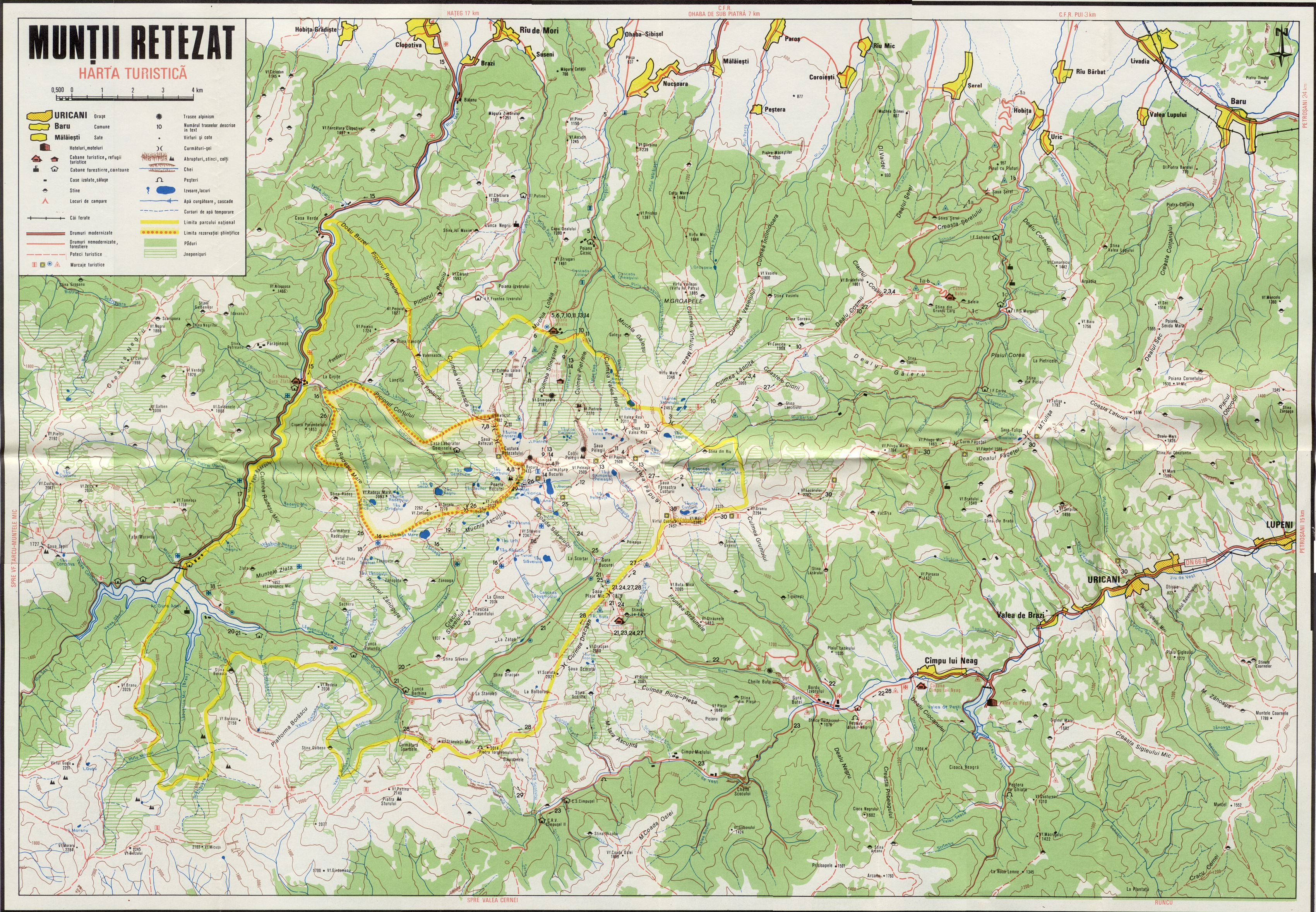 Harta Traseelor Montane In Masivul Retezat www.montaniarzi.ro